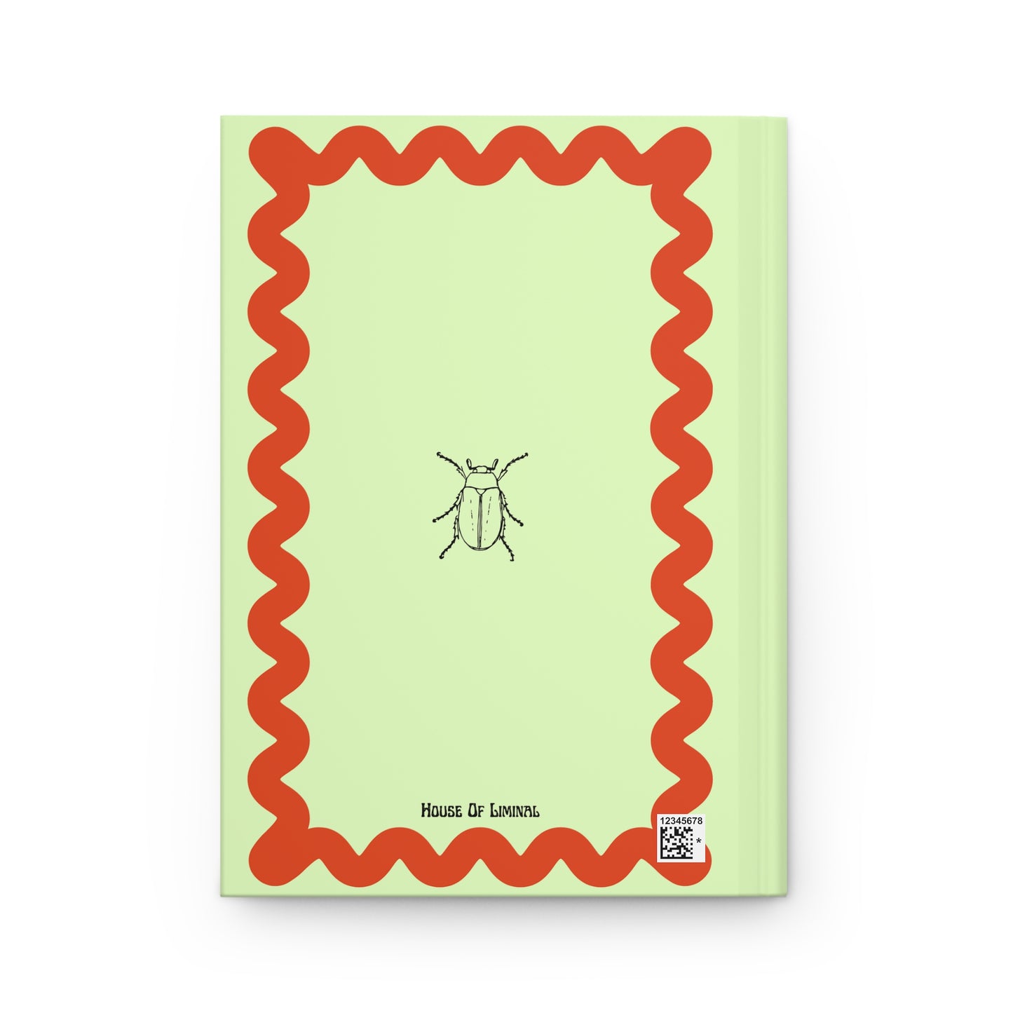 Write the Strange Stuff Down Hardcover Journal — Lime Green Beetle Design
