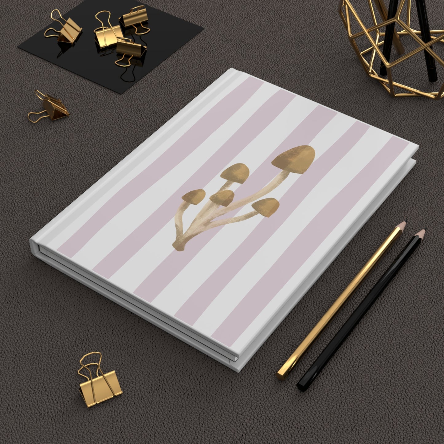 Muted Mauve Mushroom Hardcover Journal — "For the Quietly Weird"
