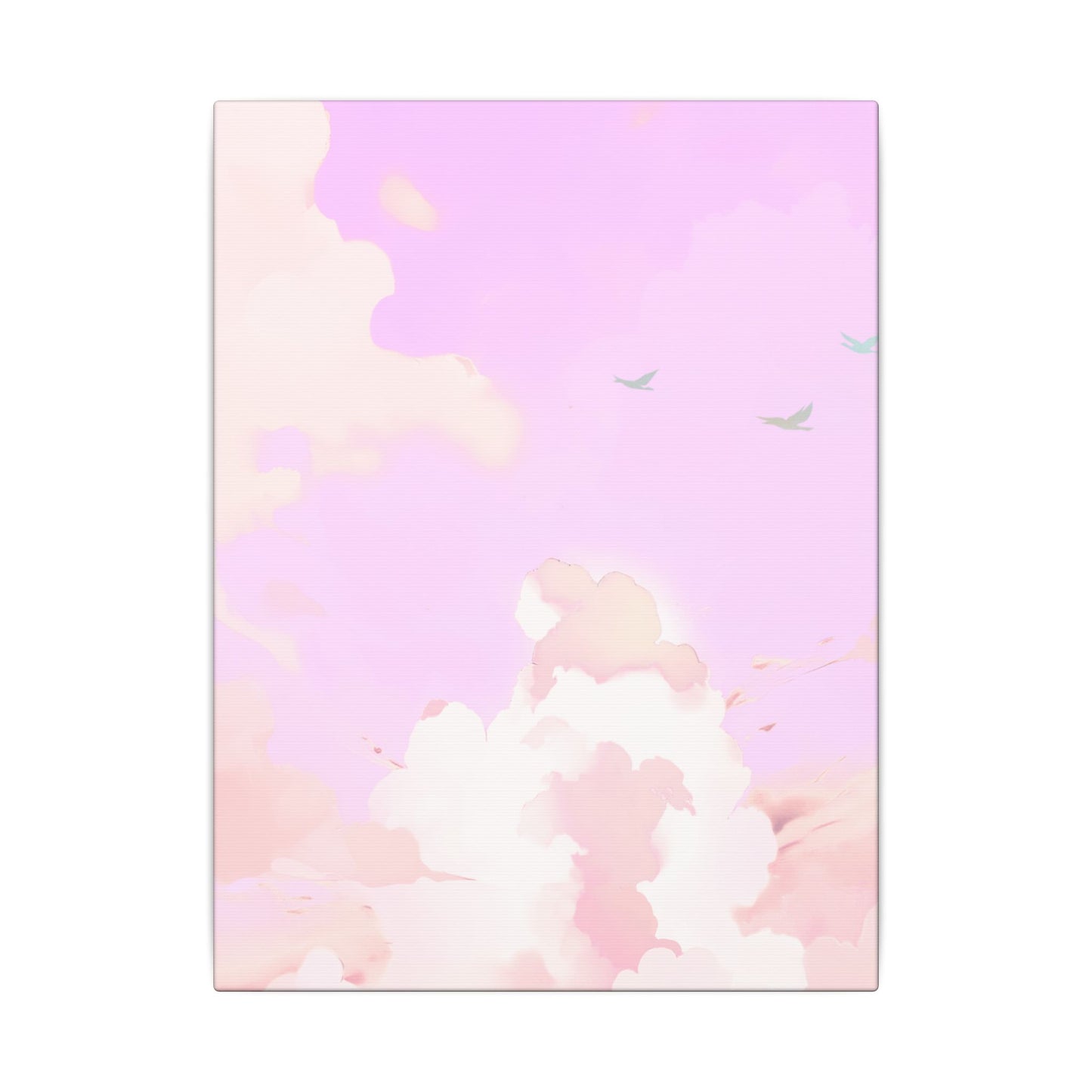 Pink Pastel Cloud Canvas Wall Art — Dreamy Sky Matte Print