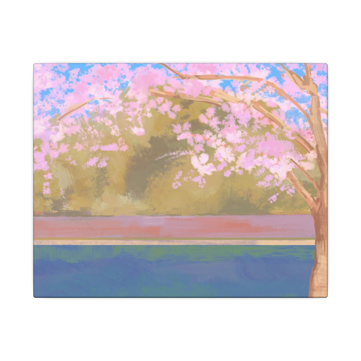 Impressionist Cherry Blossom Canvas Print — Stretched Matte Wall Art