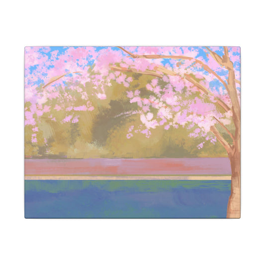 Impressionist Cherry Blossom Canvas Print — Stretched Matte Wall Art