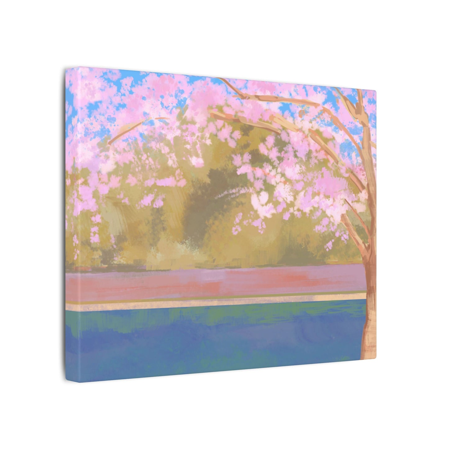 Impressionist Cherry Blossom Canvas Print — Stretched Matte Wall Art
