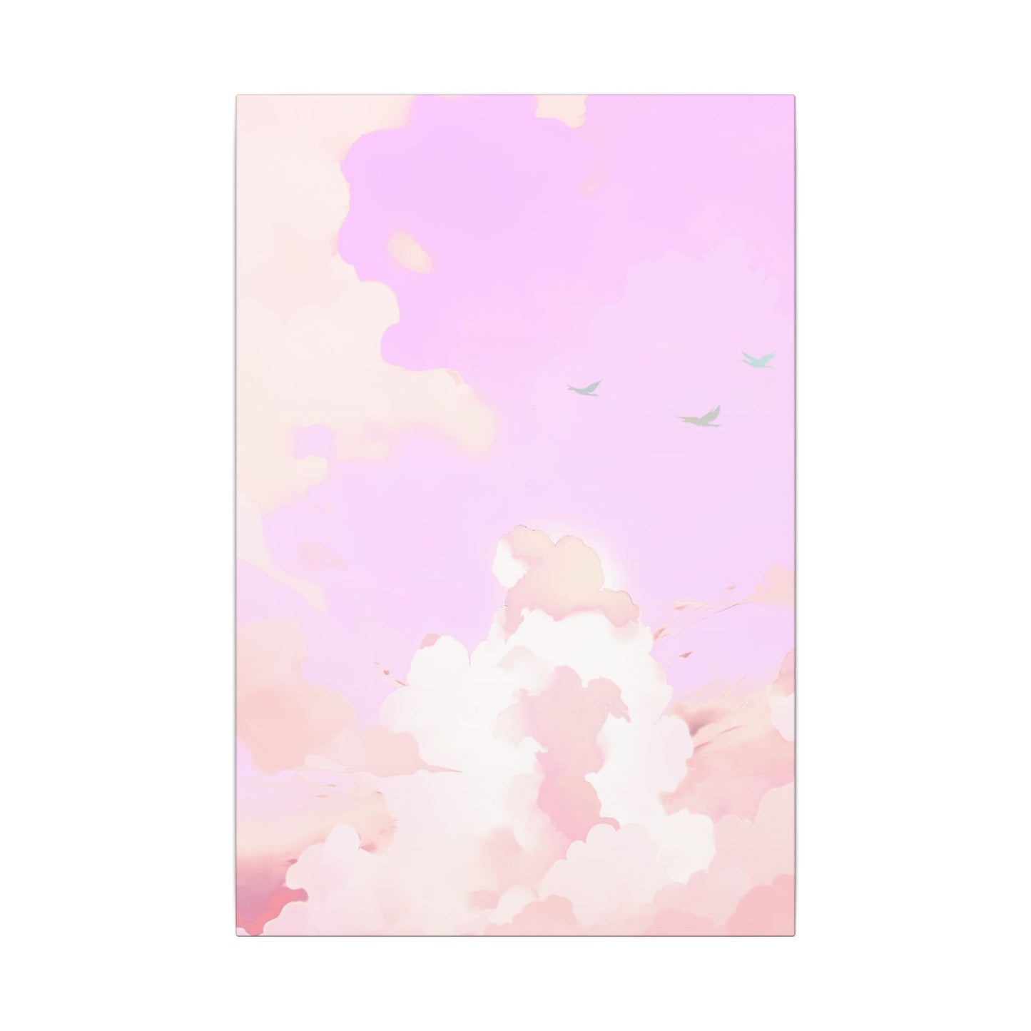 Pink Pastel Cloud Canvas Wall Art — Dreamy Sky Matte Print
